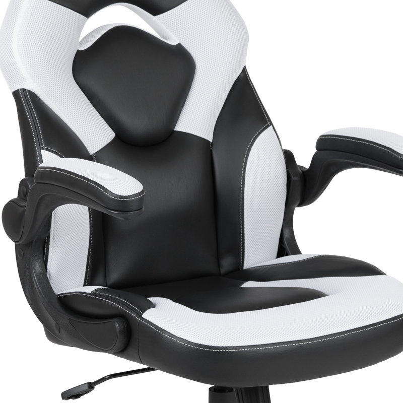 Bridesdale 2 Piece Computer Desk Office Set, Black/White
