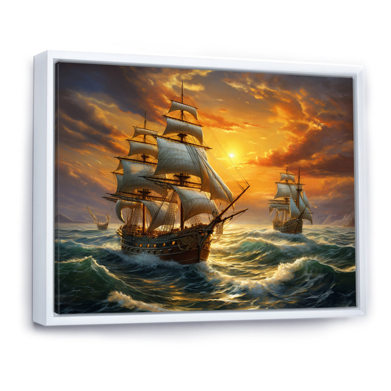 Boat Majestic Mariners II - Imprimé, 30" H x 40" W, Cadre flottant blanc