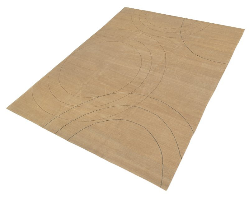 Cirque Abstract Area Rug in Beige/Neutral, Rectangle 2' x 3'