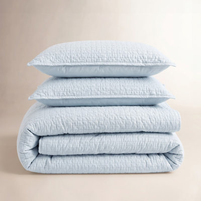 100% French Linen Channel Quilted Breathable Quilt Set With Shams
