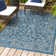 Leonora Bohemian Textured Weave Floral Navy/Gray Indoor/Outdoor Rug