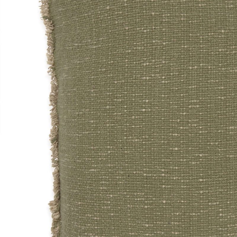 Coussin tissé à la main, Carré 18 po, Kaki