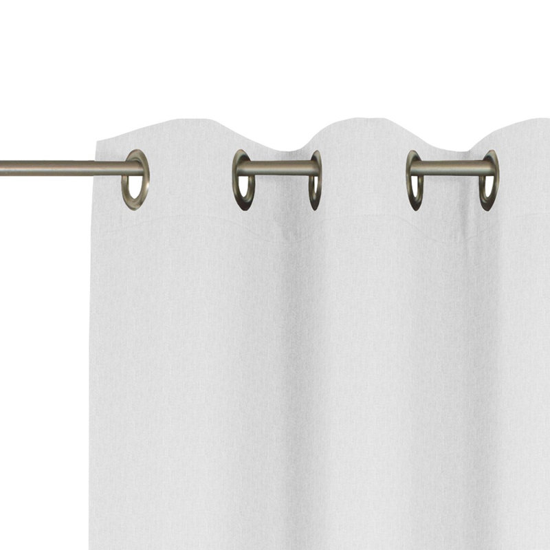 Sunday 82% Polyester And 18% Cotton Semi Sheer Curtain Single Panel, 142cm Width x 295cm Drop, White
