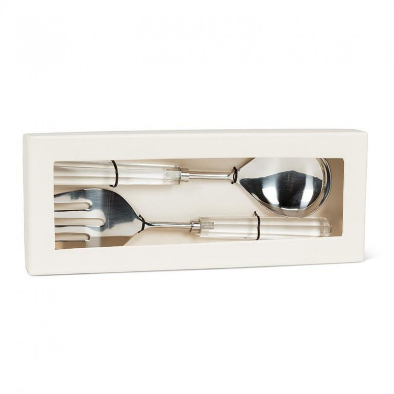 Desserte à fourchette et cuillère, Transparent / argent