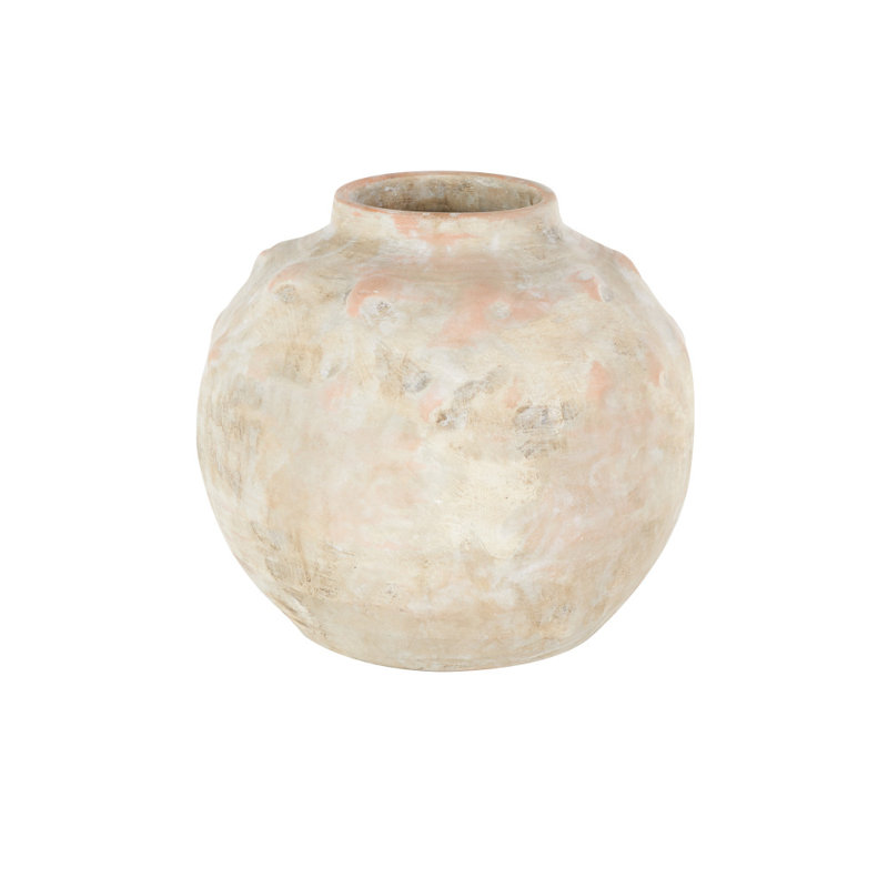 Cole And Grey Ceramic Antique Short Wide Decorative Vase With Shades Of Pink