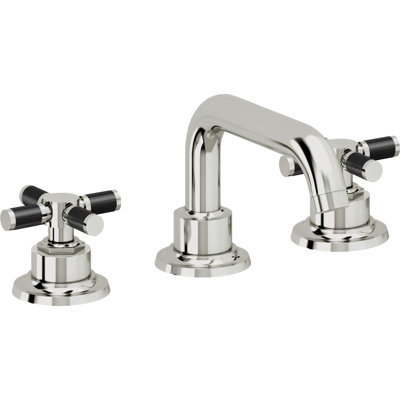 Descanso 8" Widespread Lavatory Faucet with Cross Carbon Fiber Handle and ZeroDrain