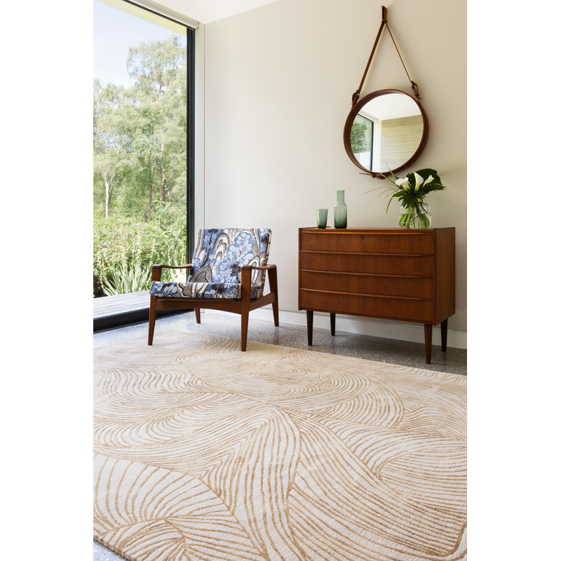 Adam Hunter Waves Honey Area Rug, Rectangle 8' x 10'