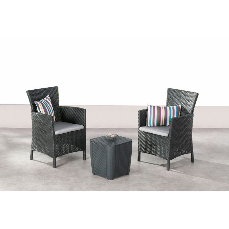 3 Pcs. Balcony Set Napoli Graphite/Light Gray