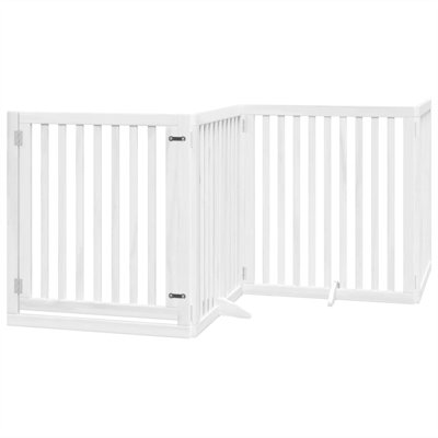 Archie & Oscar Dog Gate With Door Foldable 4 Panels 320 Cm Poplar Wood