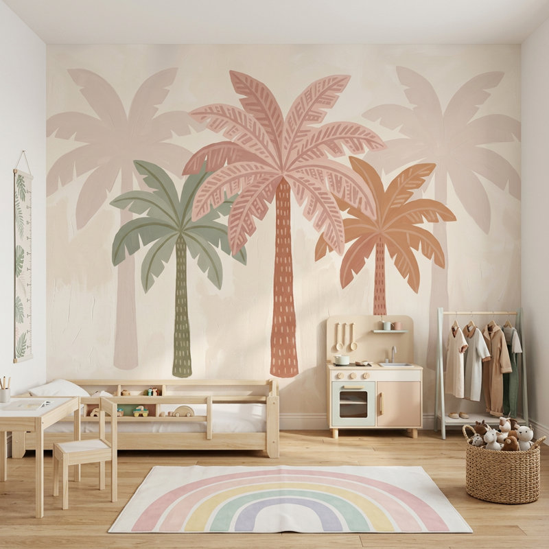 Papier peint palmiers palmiers tropicaux, 120 po x 96 po, Texturé non collé