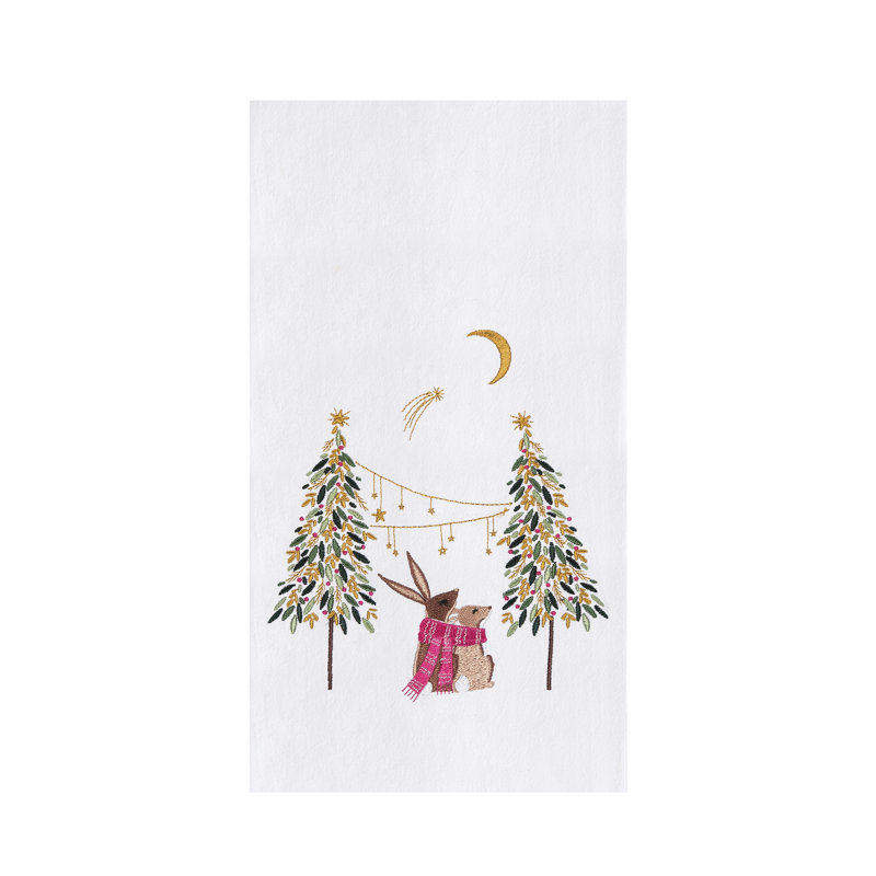 Serviette botanique lapins au clair de lune