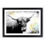 Paint Splattered Highland Cow in Abstract - Framed Print-55577901-55577903