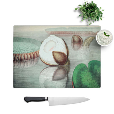 Glass Gigantic Water Lily Opening by William Sharp Chopping Board