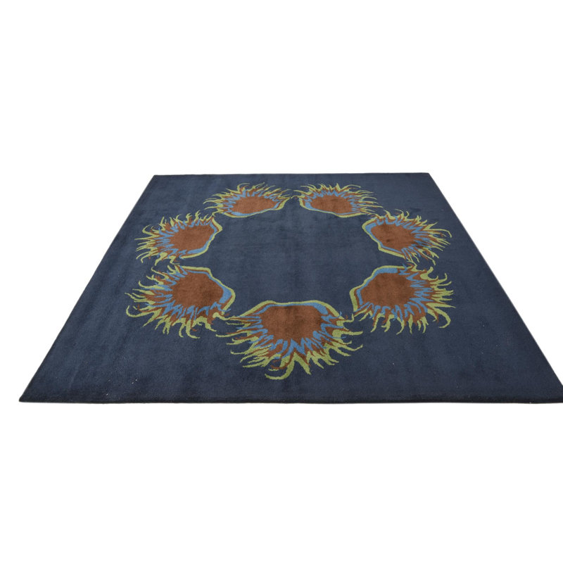Tapis carré bleu marine Orlando