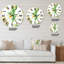 Feuillage tropical et fleurs jaunes V - horloge murale moderne-93602011