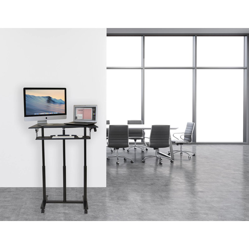 Bureau debout à hauteur ajustable mobile 