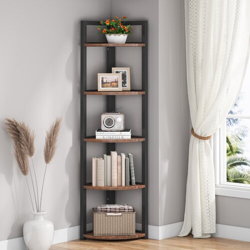 17 Stories Devahn Corner Bookcase & Reviews | Wayfair