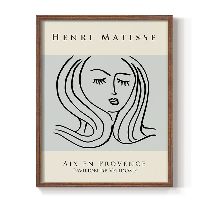 Matisse Lxxv, reproduction encadrée - bois massif, Brun, H 28 po x l 22 po