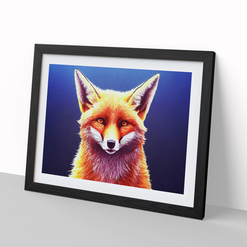 Unique Fox - Framed Print, Black Framed, 46cm H x 64cm W x 2cm D