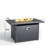 Rectangular Outdoor Propane Fire Pit Table With Aluminum Tabletop And Burner Cover