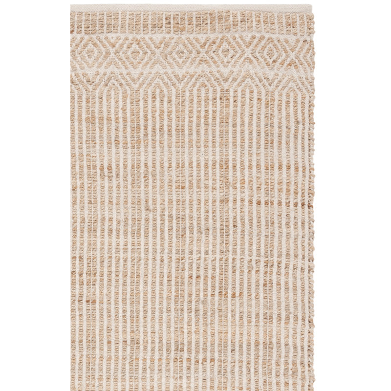 Natural Fiber 126 Hand Woven 70% Jute; 30% Cotton Geometric Shapes Rug, Rectangle 3' x 5'