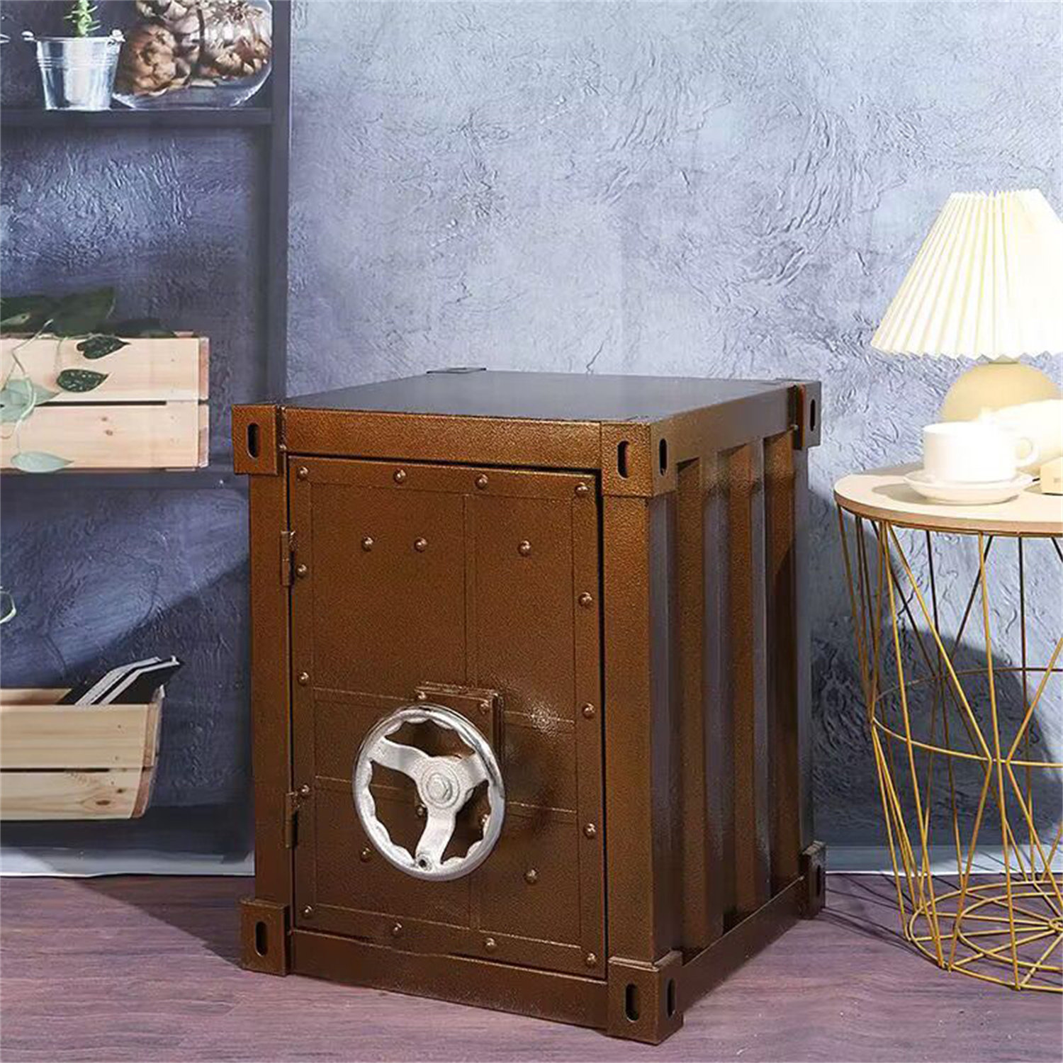 17 Stories Industry Wind Wrought Iron Bedside Cabinets Creative Small ...