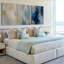 Ensemble exclusif de 3 toiles panoramiques abstraites grand format, bleu, blanc et or, à la texture luxueuse. Décoration murale idéale pour le salon, la chambre à coucher et le bureau.-747165741