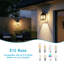 Ensemble de 2 appliques murales d'extérieur noires à 2 lumières de H 23 po, applique murale avec abat-jour en verre bullé transparent, à l'épreuve des verrues, pour porche, cour et garage (ampoule non incluse)