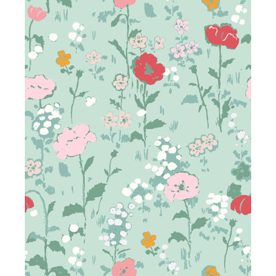 Rouleau de papier peint floral L 33 pi x l 20,5 po Paule Marrot