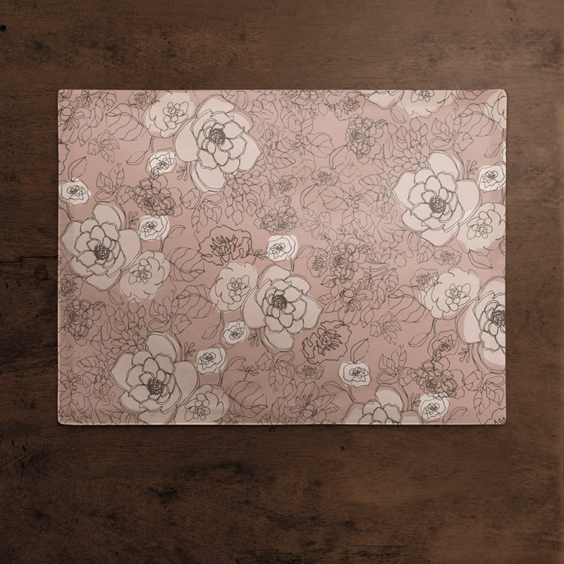 Cotton No Pattern Rectangle Placemat, Pink