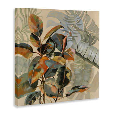 Tropical Foliage Warmth Canvas, design by Dusza