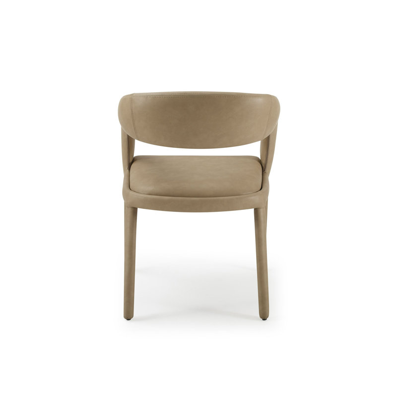 Tan Faux Leather Upholstered Arm Chair with Metal Legs