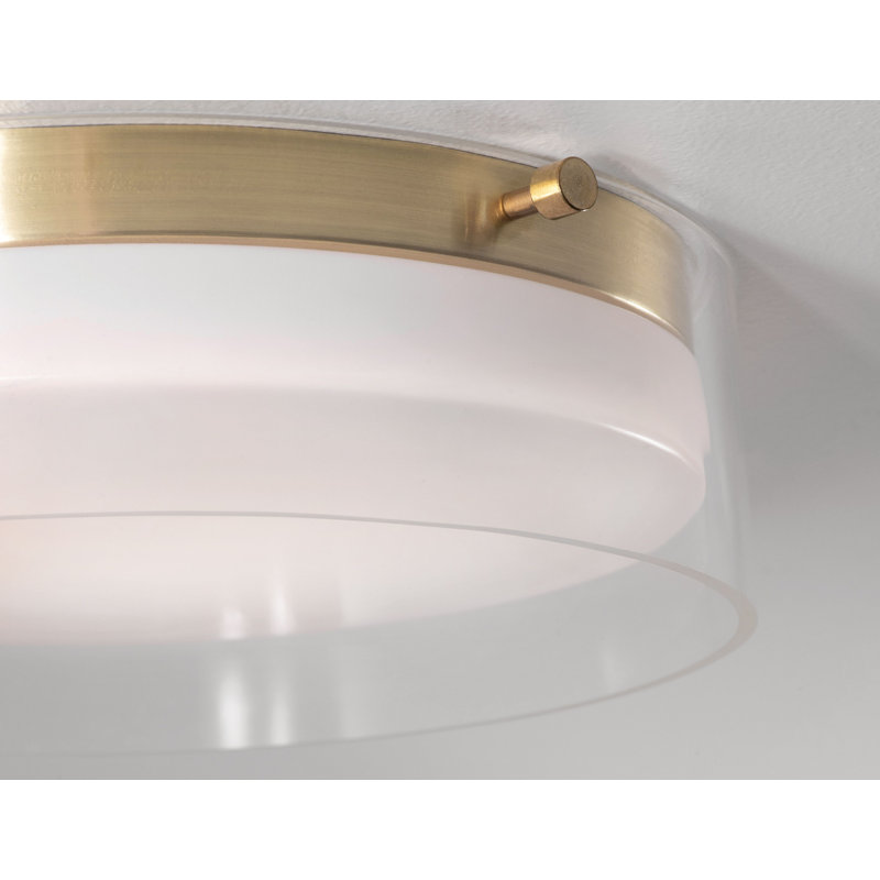 Gentian Acrylic LED Flush Mount, Satin Brass