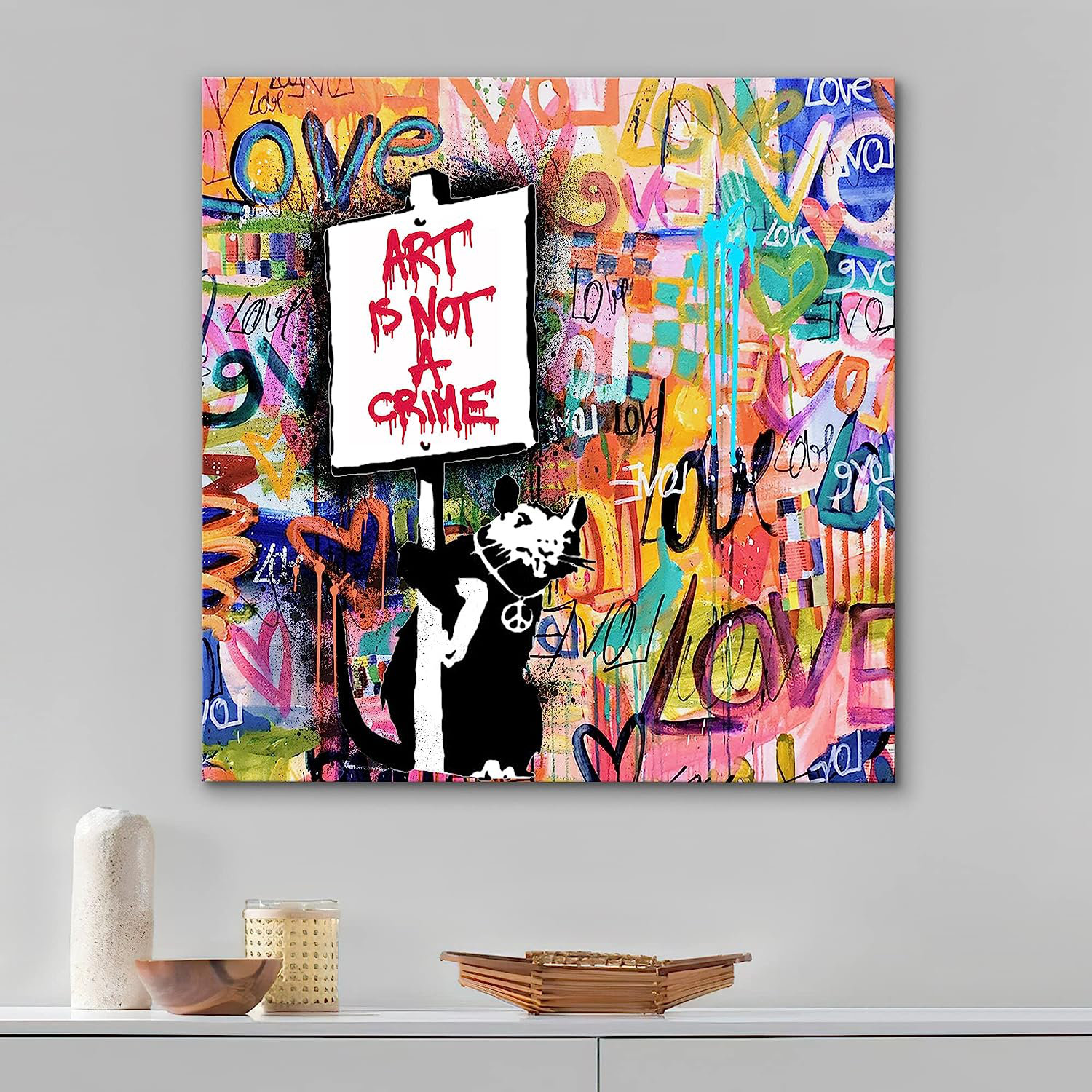 Graffiti Wall Art Colorful Wall Art Graffiti Poster Graffiti Art Wall Decor  Street Graffiti Art Graffiti Art Canvas Wall Art Pop Graffiti Art for ...