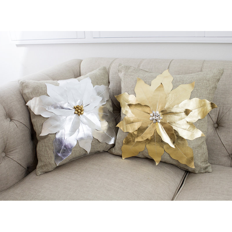 Housse de coussin en polyester , Housse de coussin seulement - sans coussin, Argent