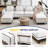 Modular Sectional Sofa with Removable Covers, Chenille Fabric and Solid Wood Frame for Living Room-1914455403