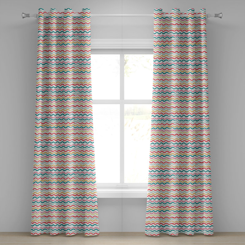 Multicolore rideaux à œillets à rayures 2 panneaux Dakota Fields, 50 po x 108 po, L 50 po x L 108 po