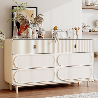 Cream style simple solid wood storage
