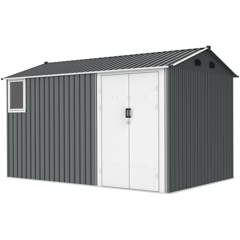 12 pi. L 8 pi. D Remise de rangement en métal avec fenêtre
