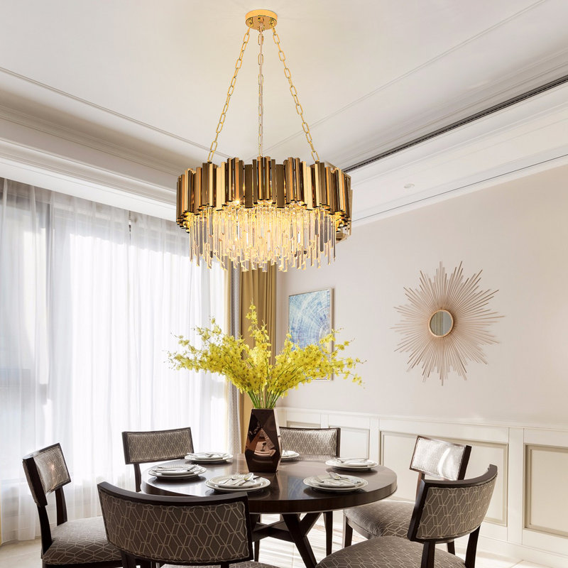 Lustre en cristal de luxe, Laiton