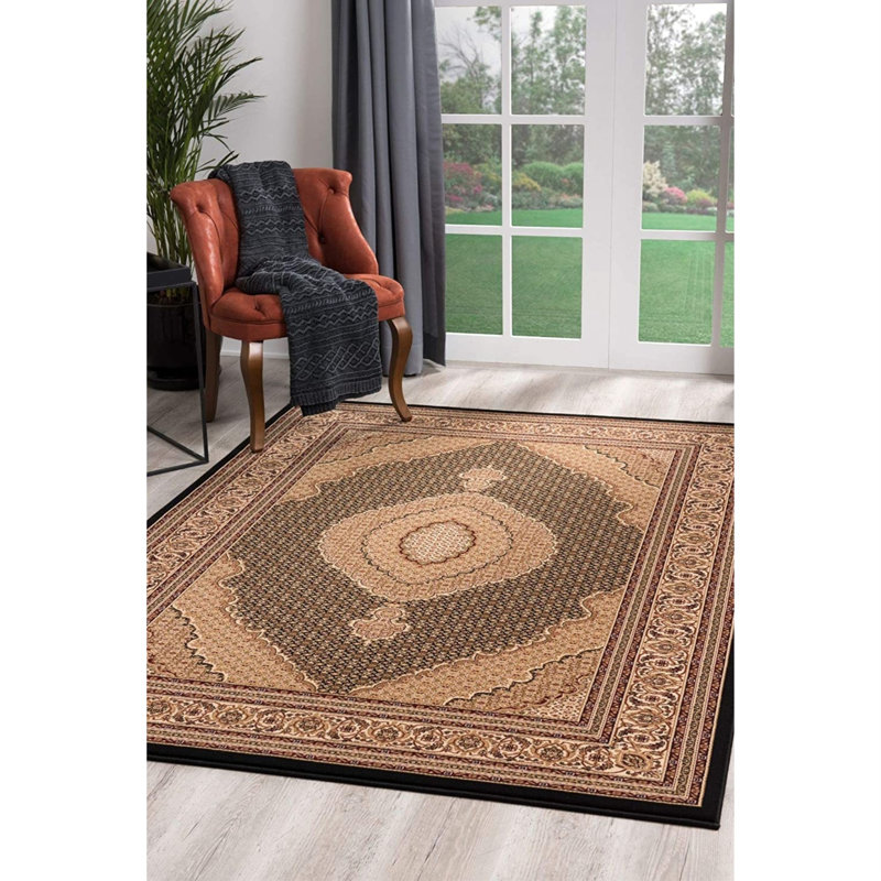 Tapis brun / noir Valerie, Rectangle 5 pi x 7 pi