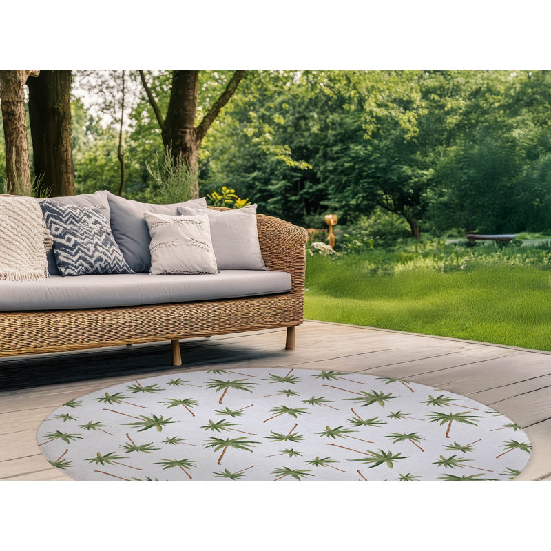 Tapis d'extérieur Summer Palms, Rond 5 pi