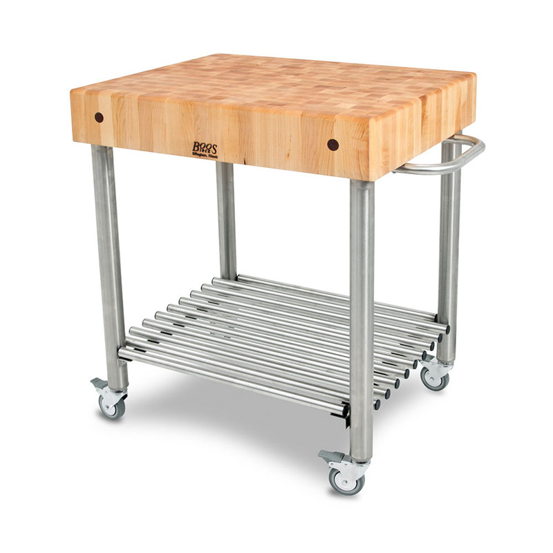 Cucina D'Amico Prep Table with Butcher Block Top