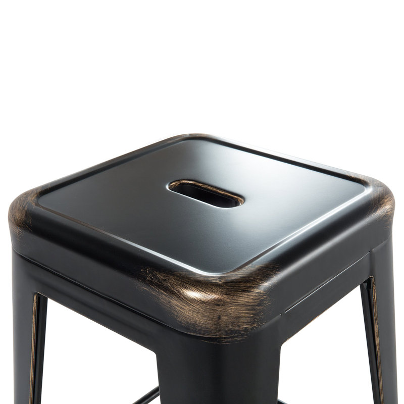Iowa Park Counter Stool with Metal Frame, Black