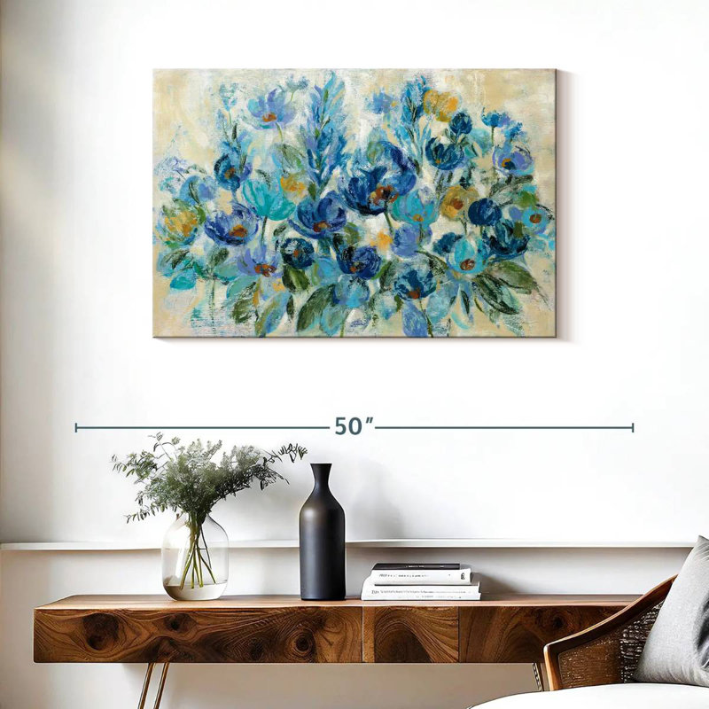 Fleurs bleues Avery, H 24 po x l 36 po