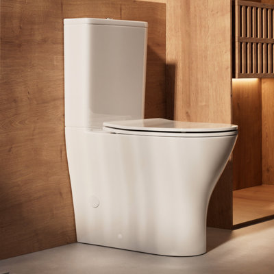 18-Inch ADA Tall Rear Outlet Toilet, Elongated Bowl with Dual Flush, Extra Extension Pipes Included