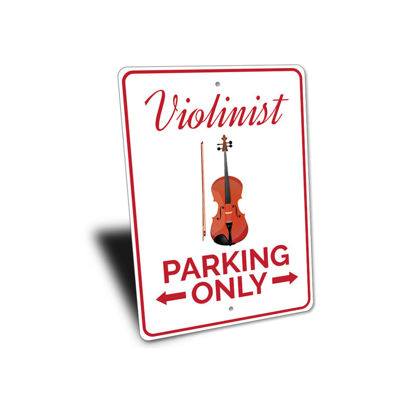 Enseigne de violoniste, H 12 po x l 18 po x P 0,04 po