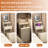 3 in 1 Vanity Desk With mirror and light ,Small makeup vanity set with charging station, With 2 drawers and open storage space, with upholstered stool, Compact Dressing Table Writing Desk for Small Sp-1378135030
