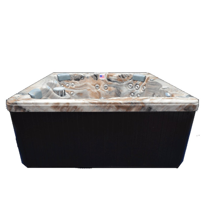 Tuscan Sun 5-Person Acrylic Square Hot Tub with 51 Jets