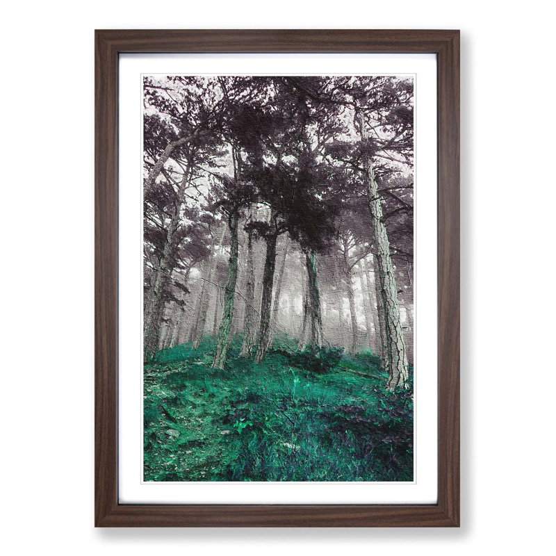 Forest in Russia - Picture Frame Painting Print, Walnut Framed, 36cm H x 27cm W x 2cm D